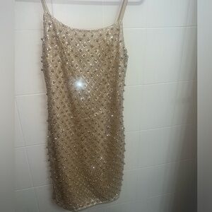 Fashion Nova Gold Mini Dress